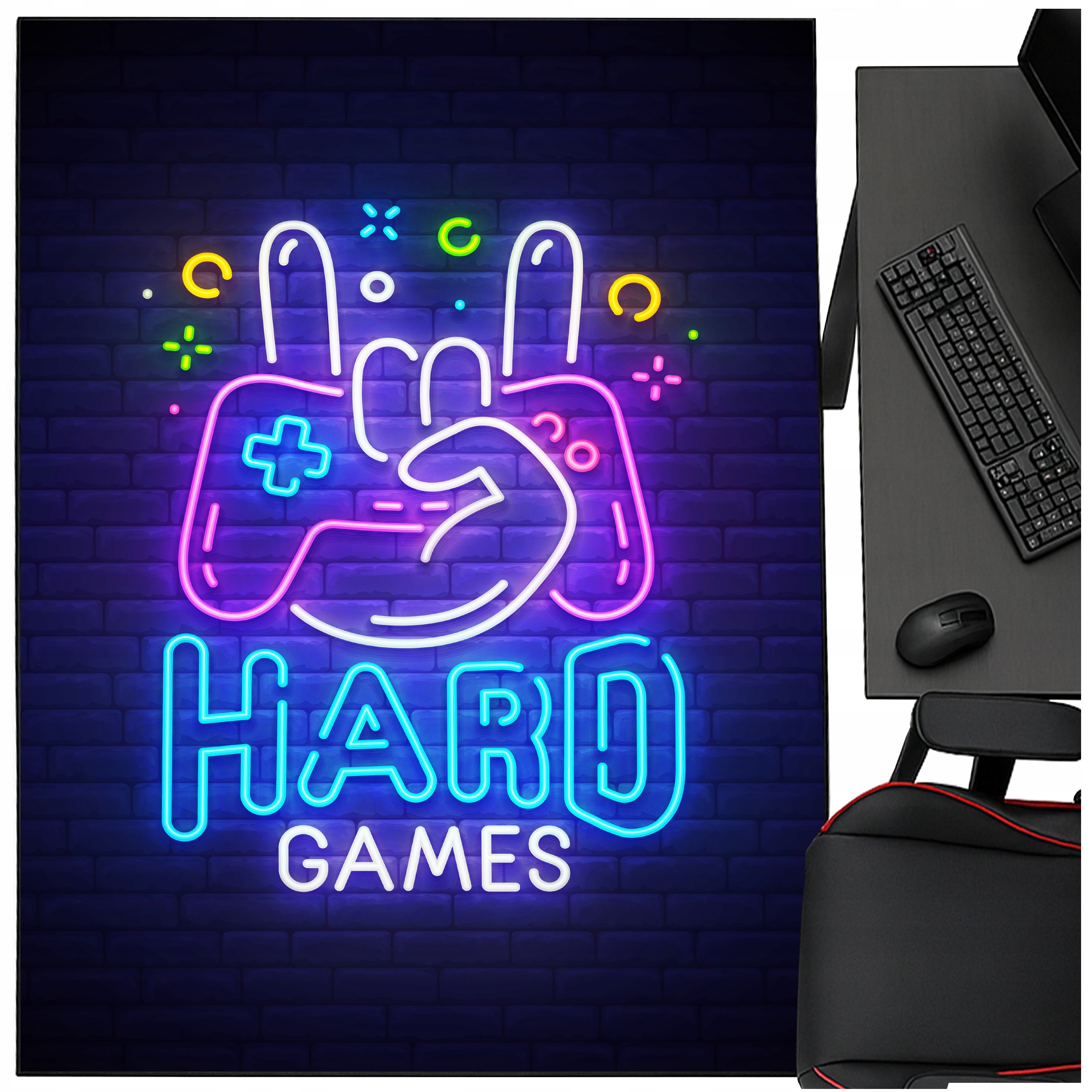 Koberec 200x300 pro hráče, protiskluzová podložka pod křeslo Hard Games