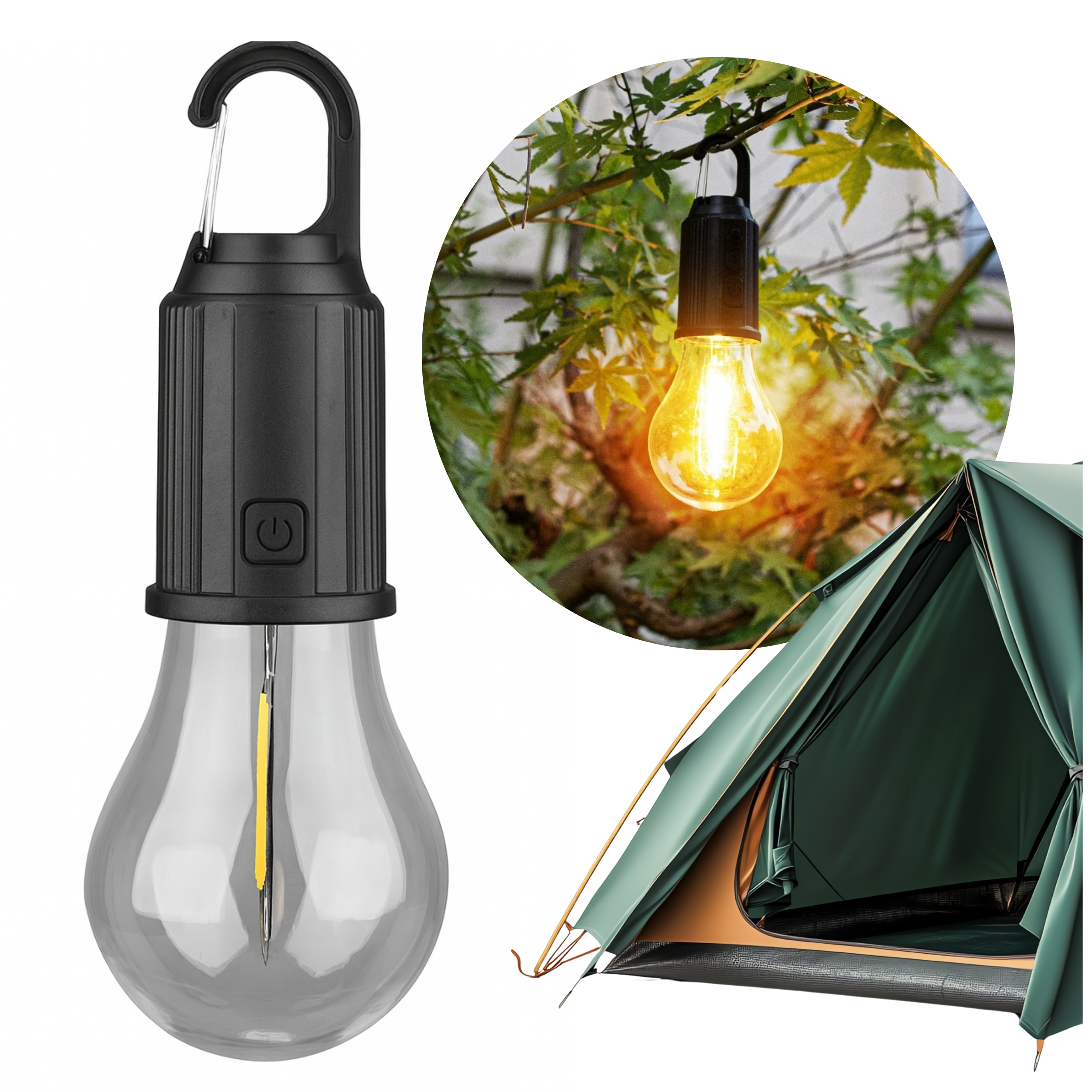 Lampka Namiotowa Led Kempingowa Usb Akumulatorowa Turystyczna Solarna