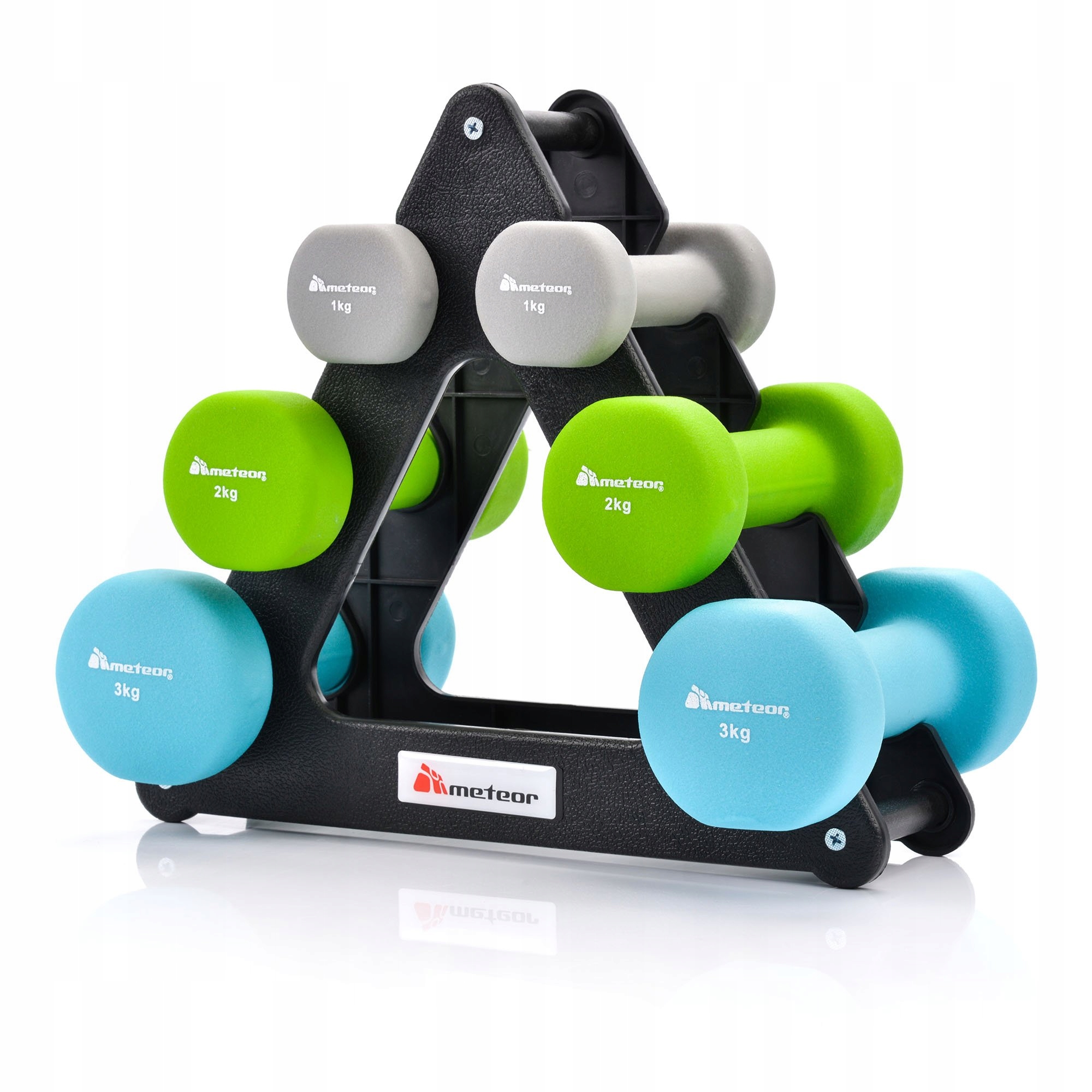 

Zestaw Hantli Metoer Neopren 1/2/3kg+stojak