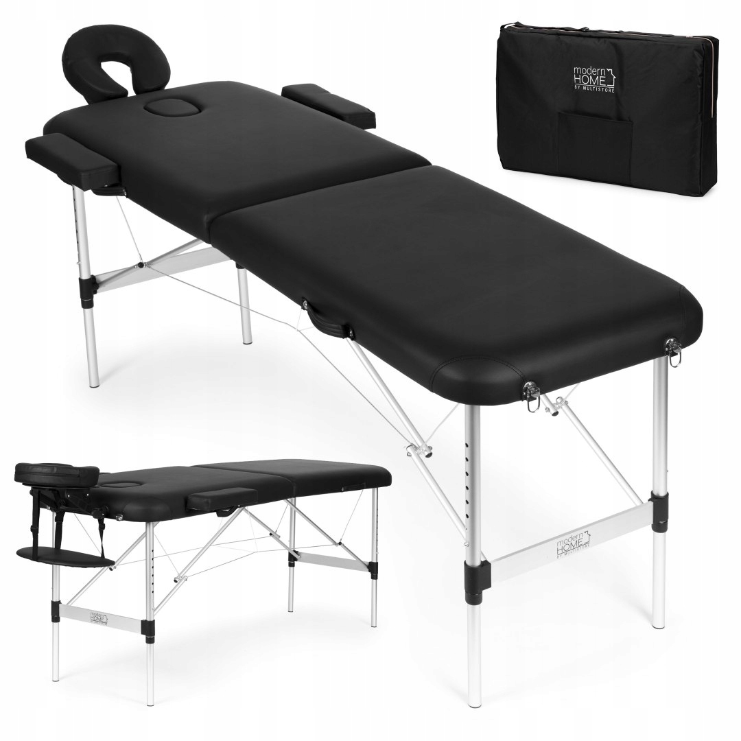 Hliníkový masážní a rehabilitační stůl 2-segmentový, skládací do kufru