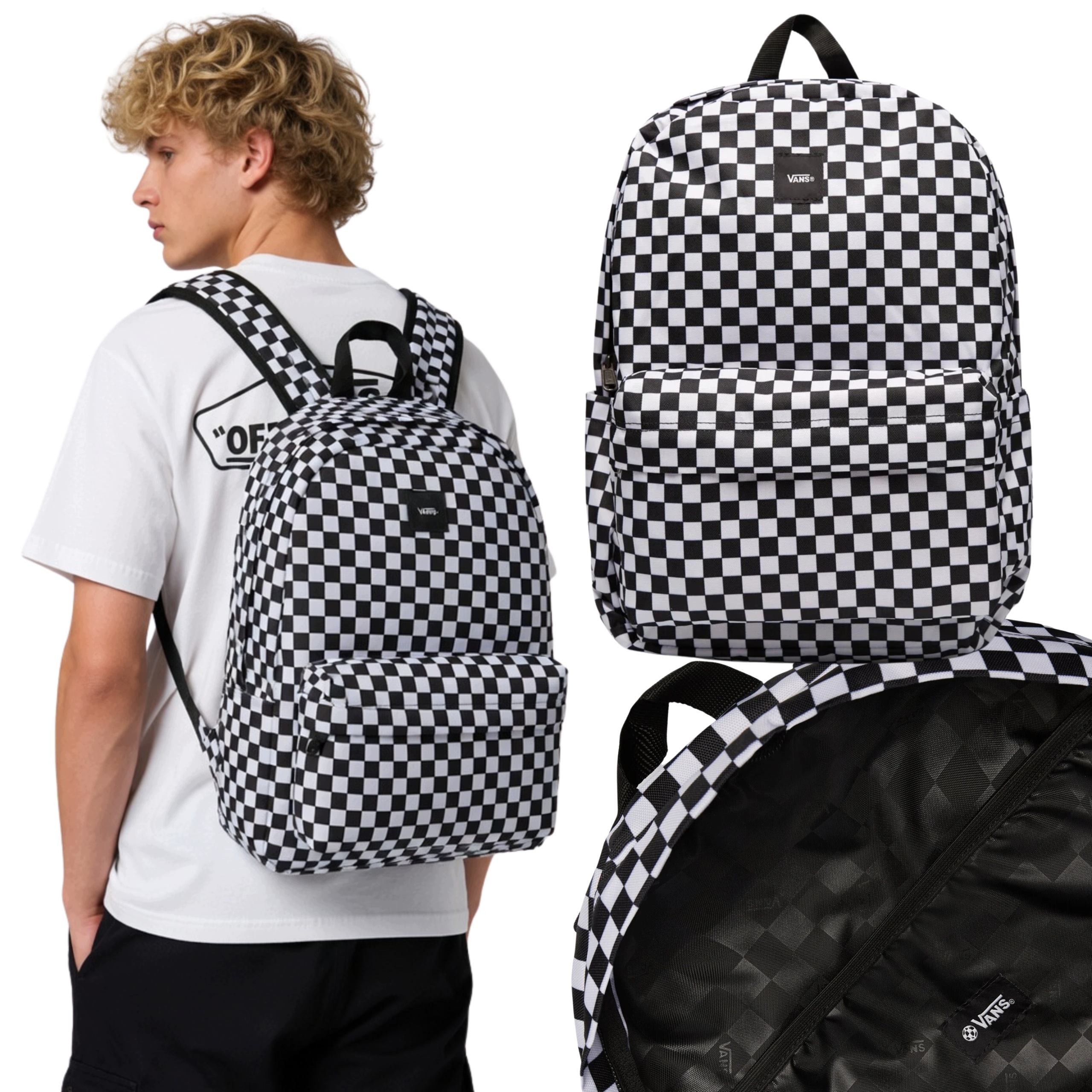 Batoh Vans Old Skool Školní Sportovní Velký Mládežnický Prostorný Šachovnicový