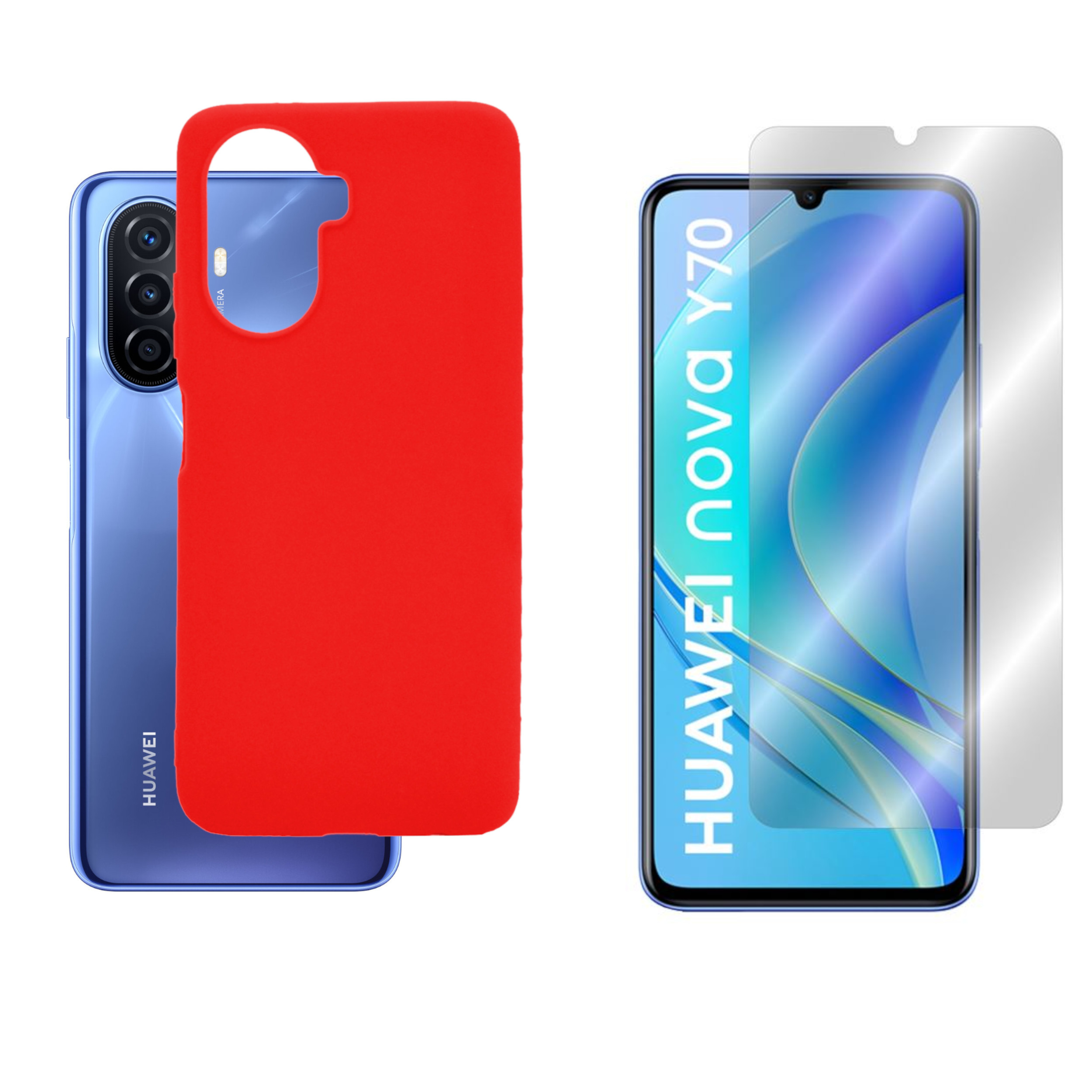 

Etui Jelly do Huawei Nova Y70 czerwone Matt+szkło