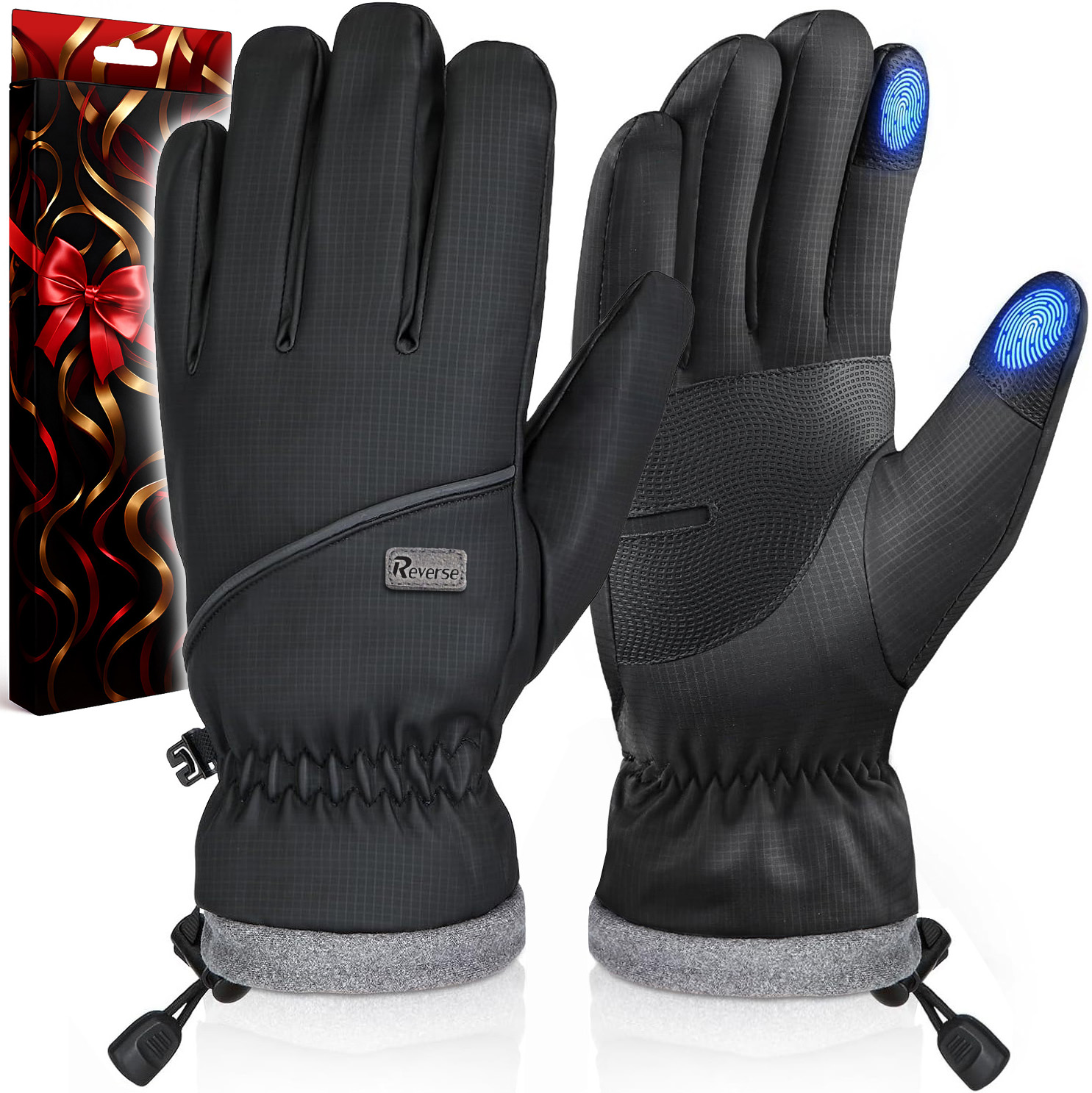 CIEPŁE RĘKAWICZKI DOTYKOWE NA ROWER ZIMOWE NA NARTY OCIEPLANE SMART L/XL