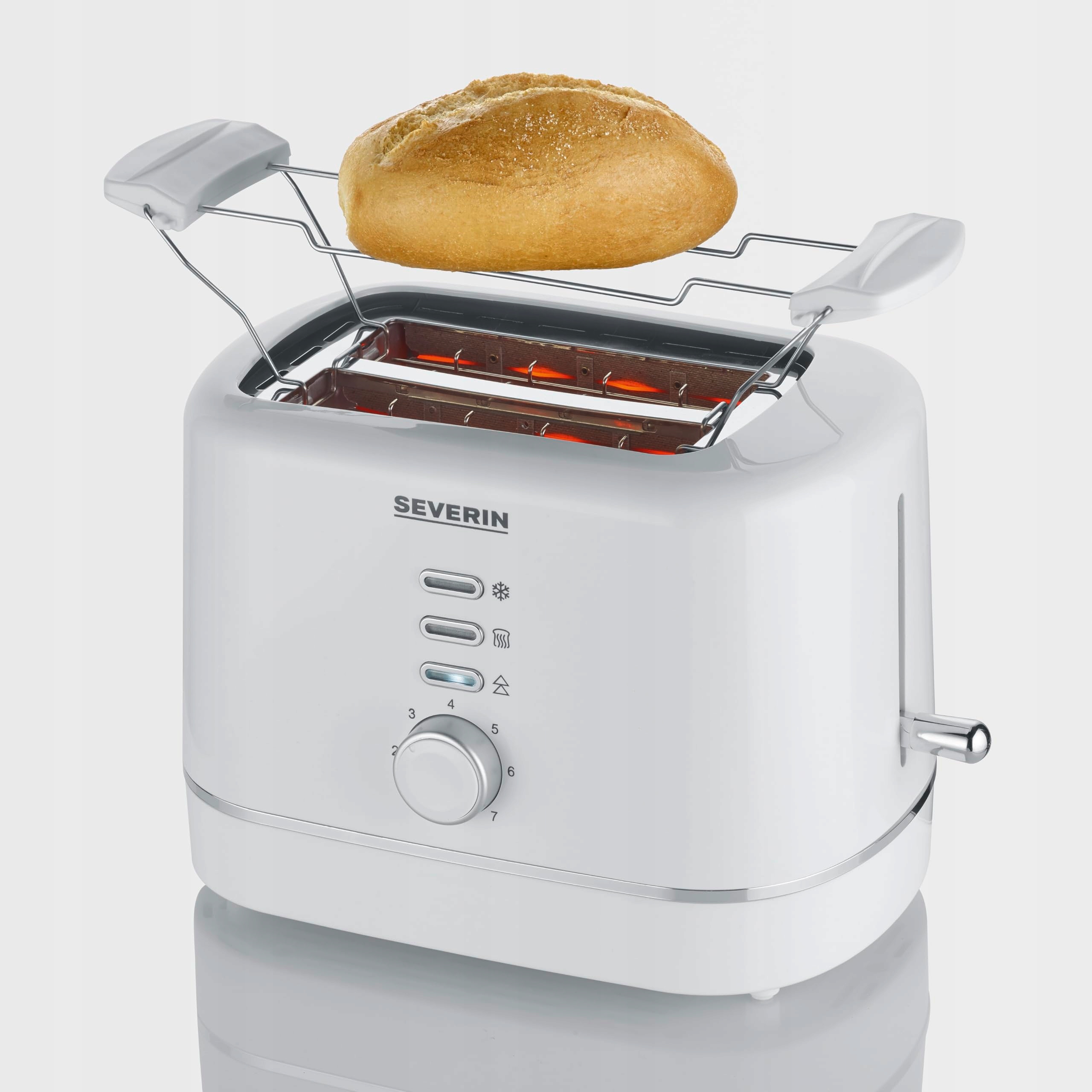 SEVERIN Toster 2 Kromki Stal Nierdzewna 850W Biały — miniatura 5
