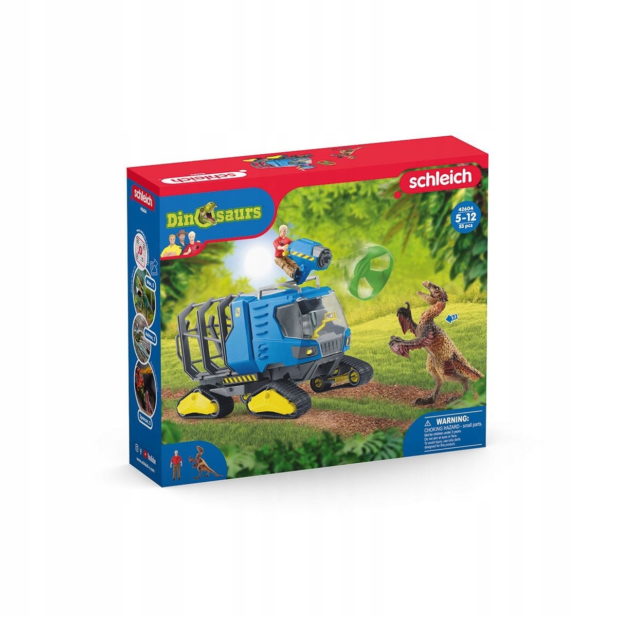 Schleich 42604 Dinozaury Pojazd Gąsienicowy figurka Premium dakotaraptor