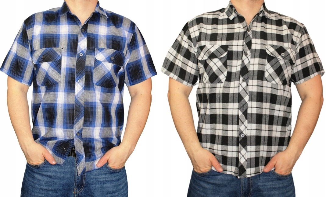 KOSZULA MĘSKA W KRATĘ KRÓTKI RĘKAW ROZMIAR XXL Rozmiar XXL