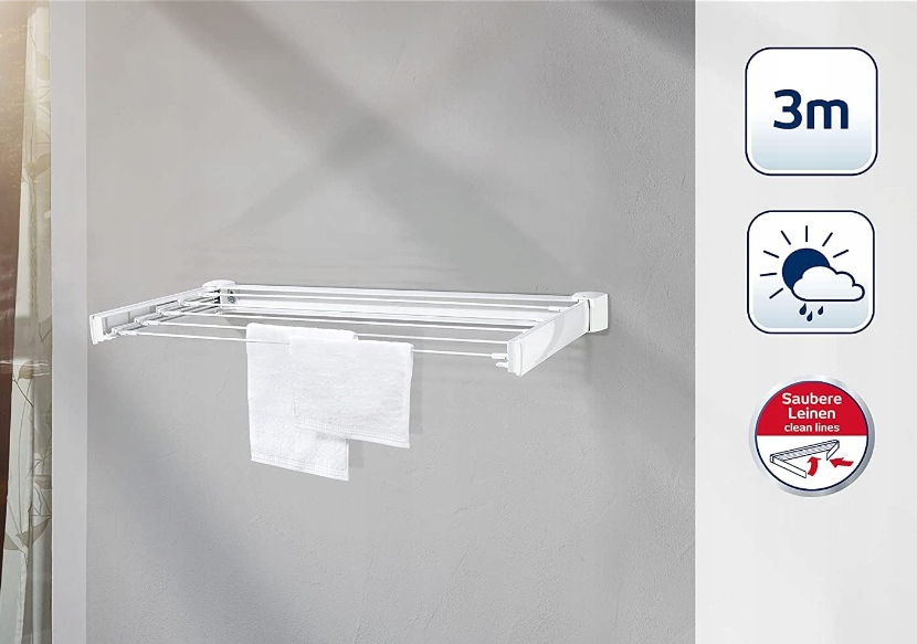 SUSZARKA ŚCIENNA METAL BIAŁY 3 M Marka Leifheit