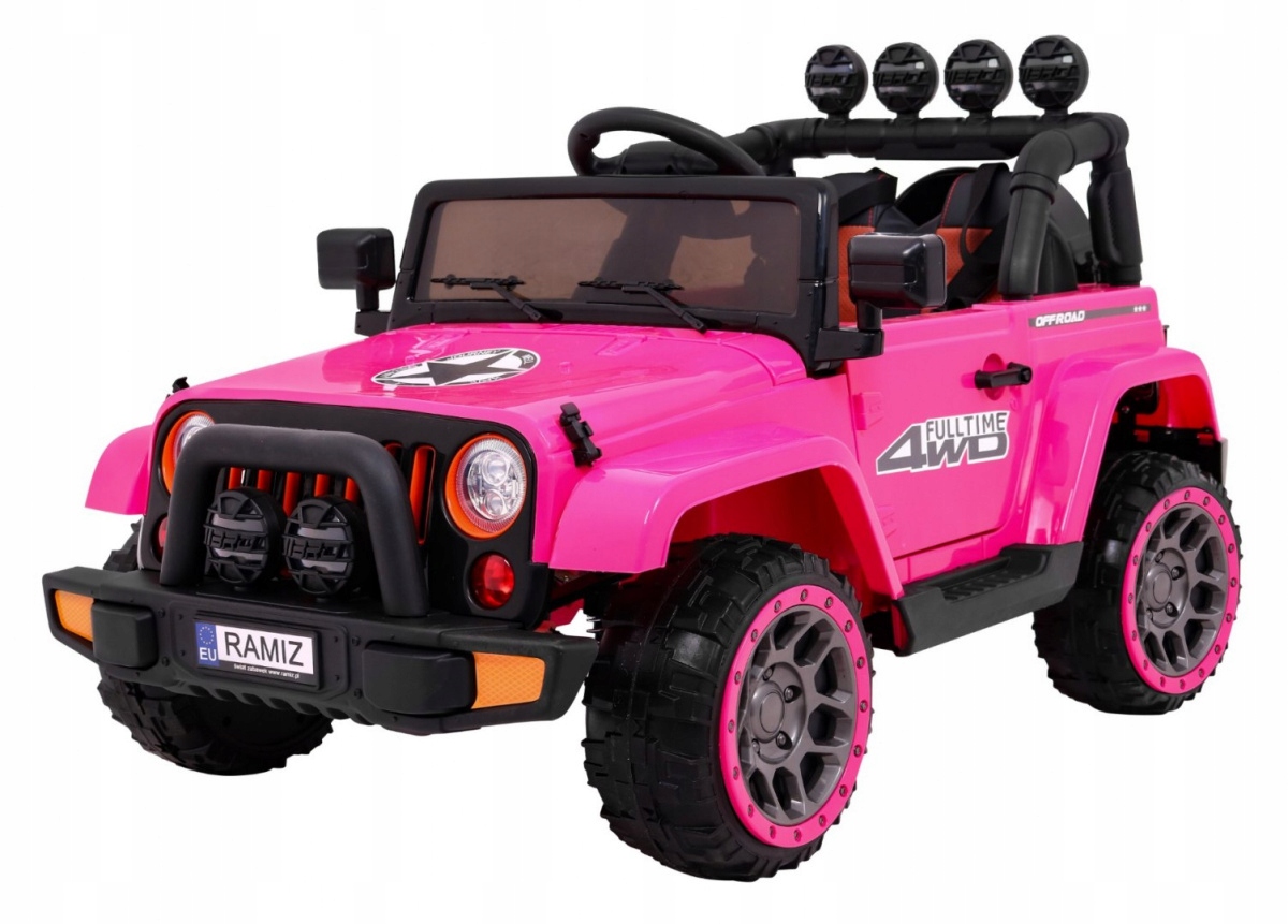 Auto Terenowe Full Time 4WD dla dzieci Różowy Napęd 4x4 Pilot Audio Led