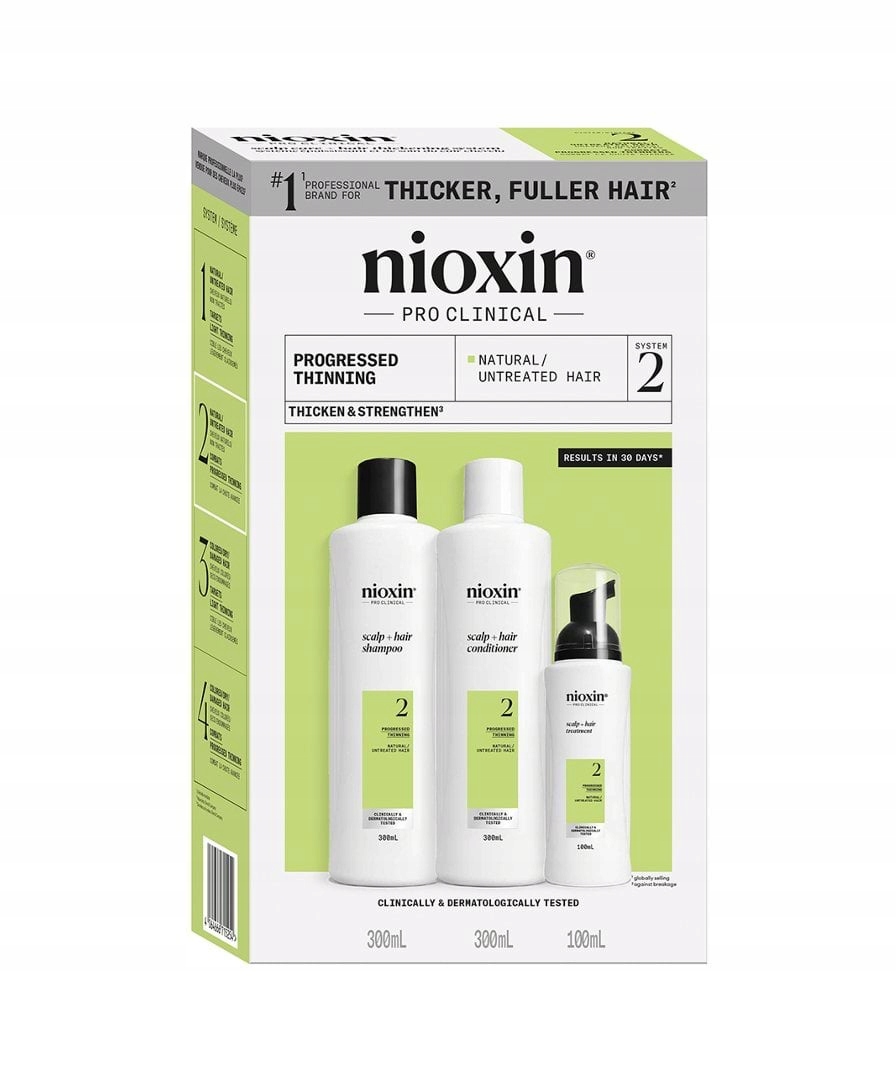Nioxin 2 Sada XL pro přírodní vlasy, silně ztenčené 300+300+100 ml