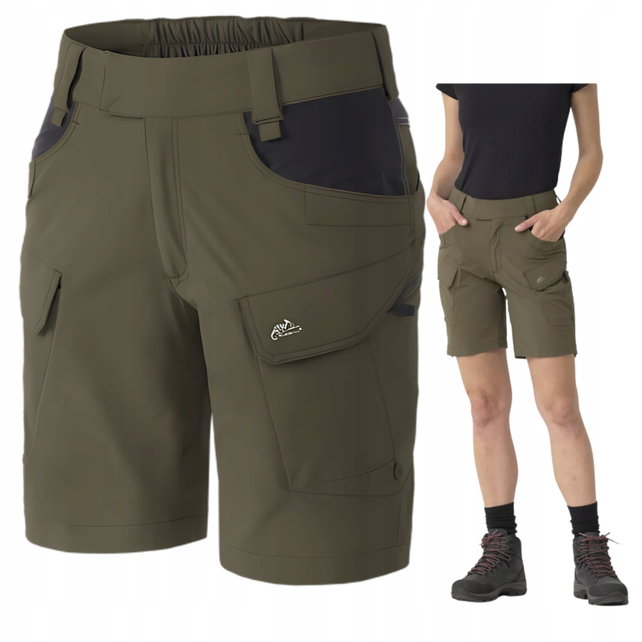 Zelené Kraťasy Krátké Šortky Helikon Kalhoty Otp Taiga-černé S