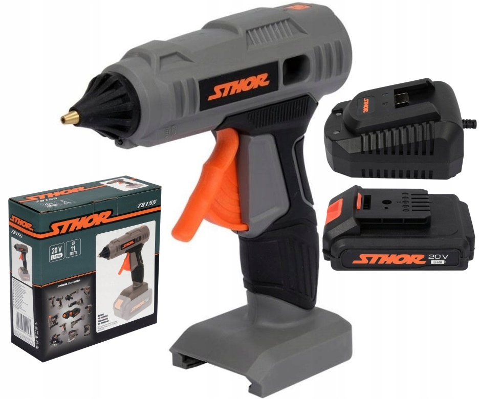 PISTOLET DO KLEJU 11MM AKUMULAT. 20V STHOR +2Ah