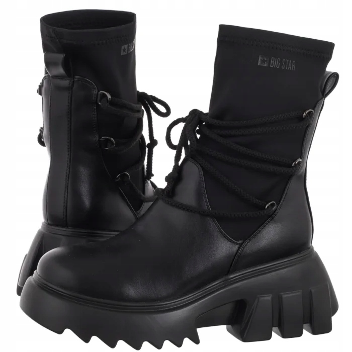 Dámské boty Kotníkové Boty Big Star černé MM274590 Black