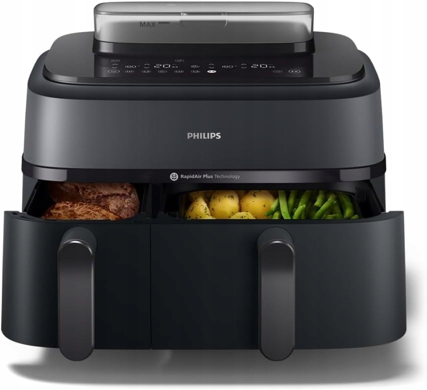 Philips Steam Airfryer Série 5000 horkovzdušná fritéza NA550 9l 2 koše