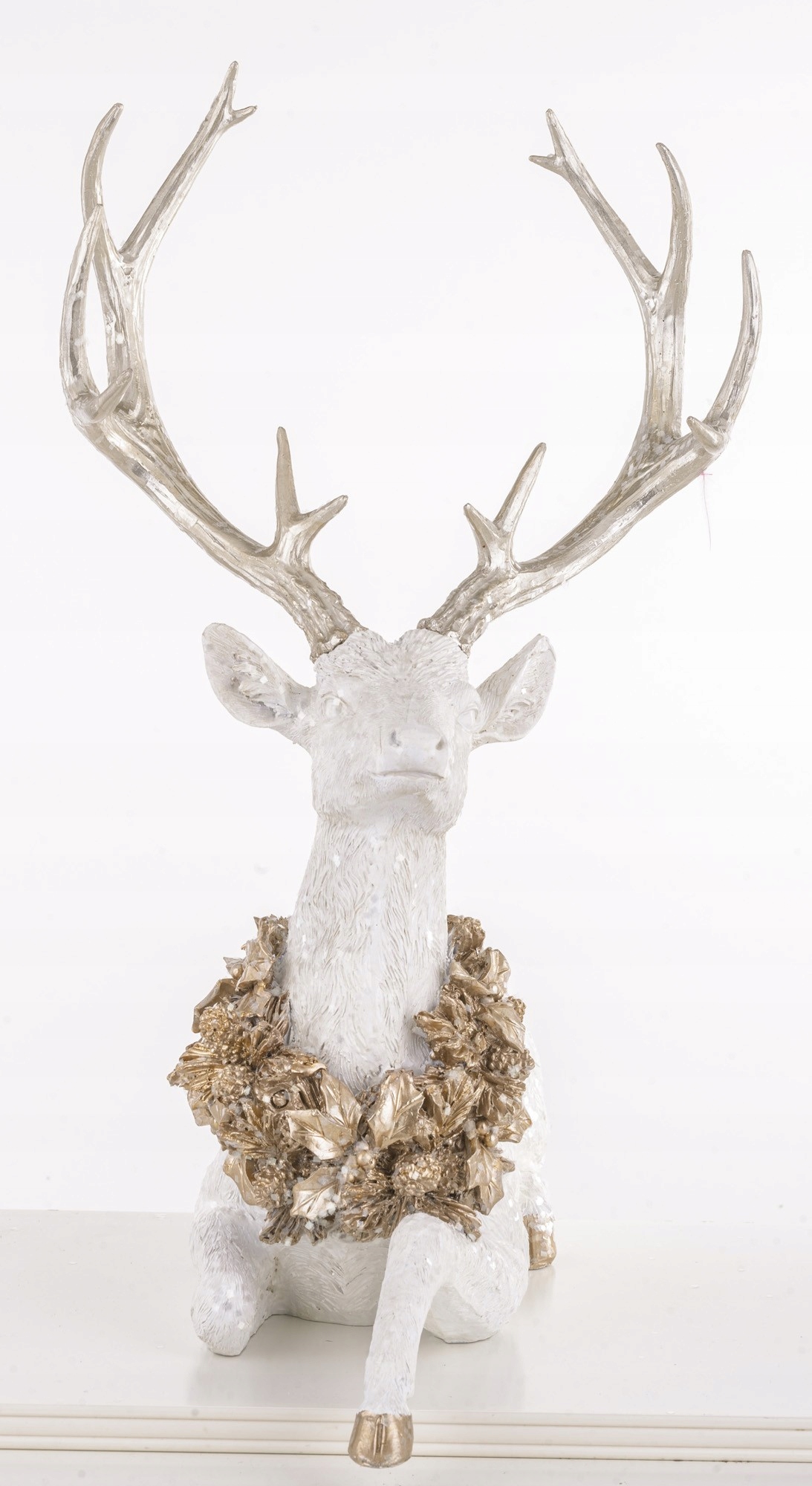RENIFER FIGURKA ŚWIĄTECZNA BIAŁY JELEŃ DEKORACJA Marka Domdekoracji
