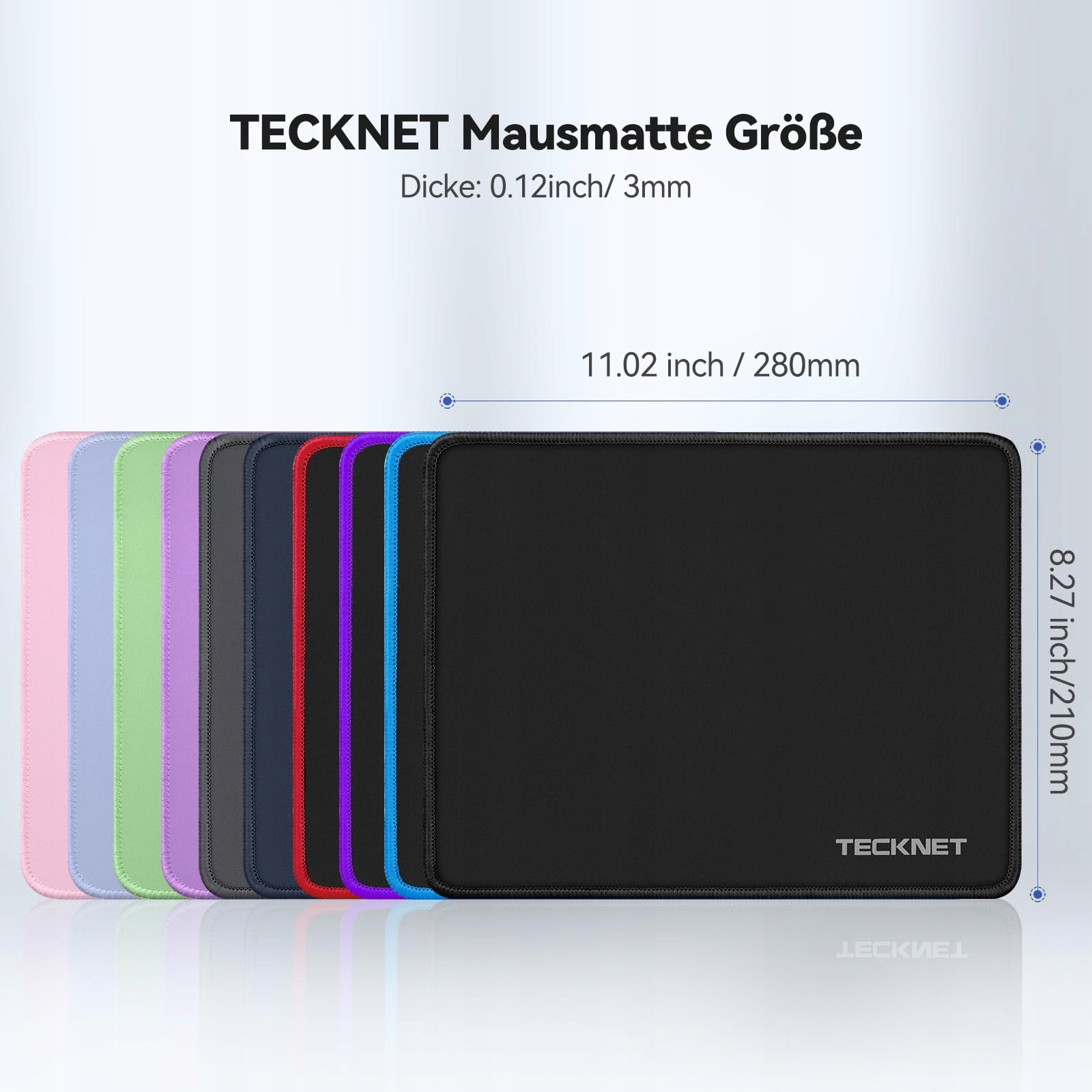 TECKNET Podkładka Gamingowa Wodoodporna Antypoślizgowa 280x210 mm Czarna — miniatura 6
