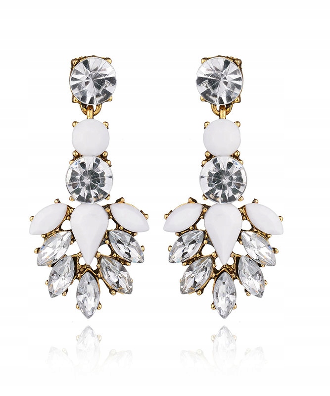 KOLCZYKI ŚLUBNE CRYSTAL CLASSIC BIAŁE