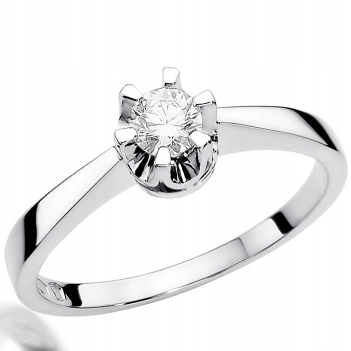

Zaręczynowy Pierścionek Złoty Z Brylantem 0,25ct