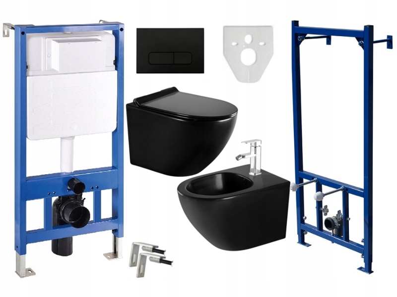 

Mexen Lena Stelaż Miska Wc Czarna Mat Deska Bidet