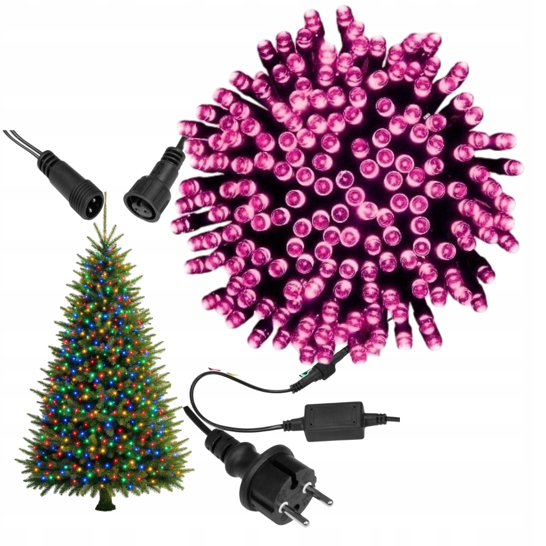 LAMPKI CHOINKOWE 1000 LED ZEWNĘTRZNE Różowe EFEKTY FLASH EAN (GTIN) 5900009802481