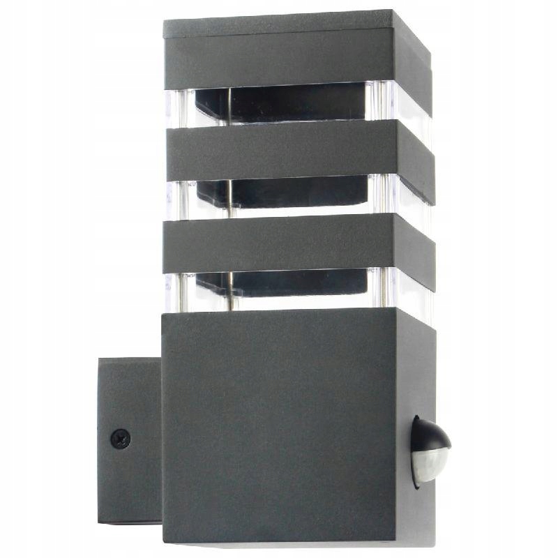 Venkovní zahradní nástěnné svítidlo s čidlem Texas E27 grafit Pir IP44 Goldlux