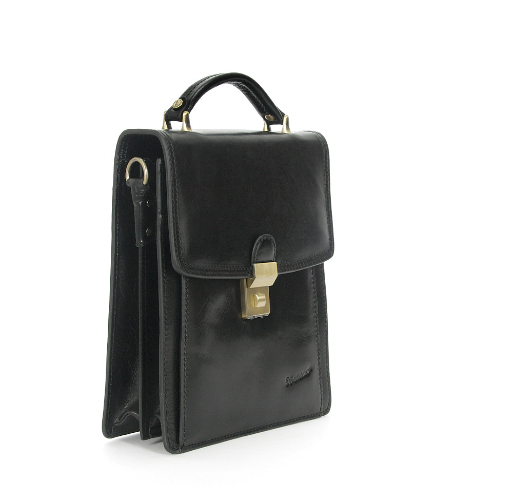 TORBA NA RAMIĘ RAPORTÓWKA SKÓRZANA CZARNA PASEK!!! Płeć produkt uniseks