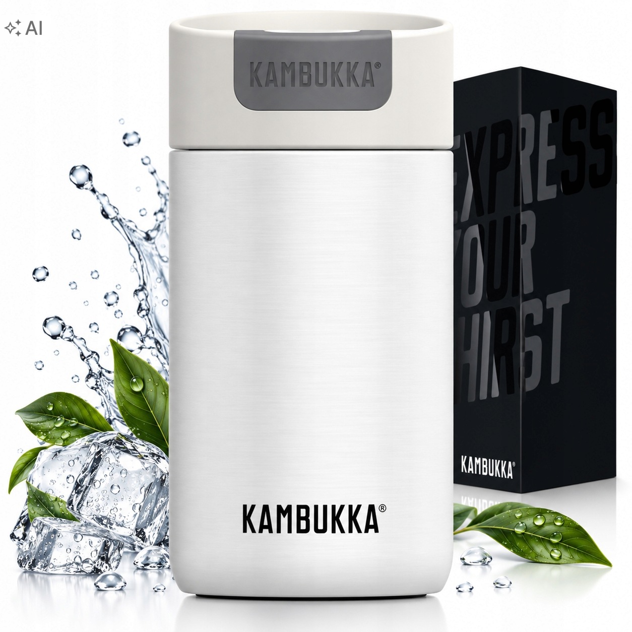 Termohrnek na kávu, čaj Kambukka Olympus 300 ml Marshmallow white