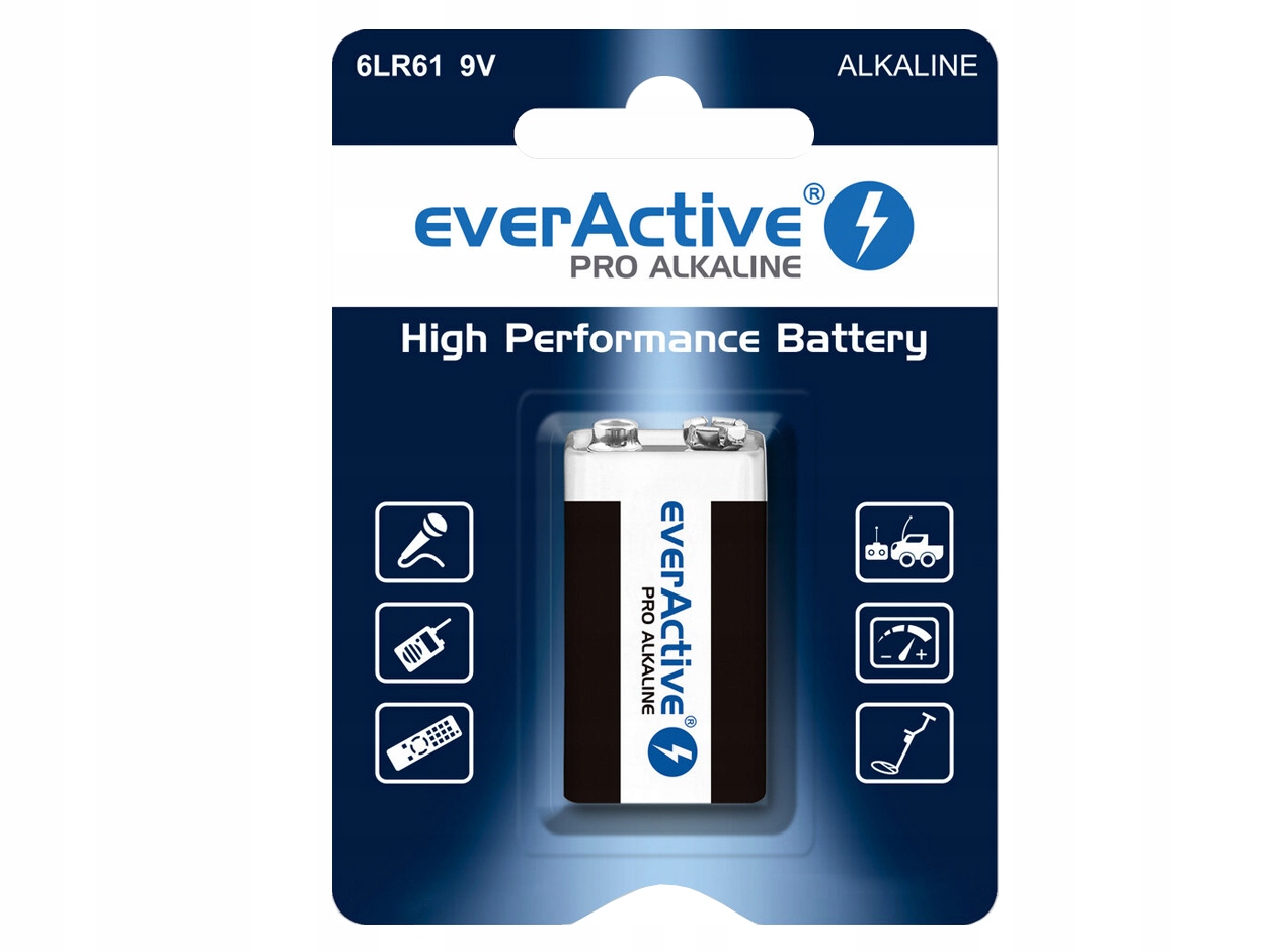

1X Mocna Bateria Alkaliczna Everactive 9V 6LR61