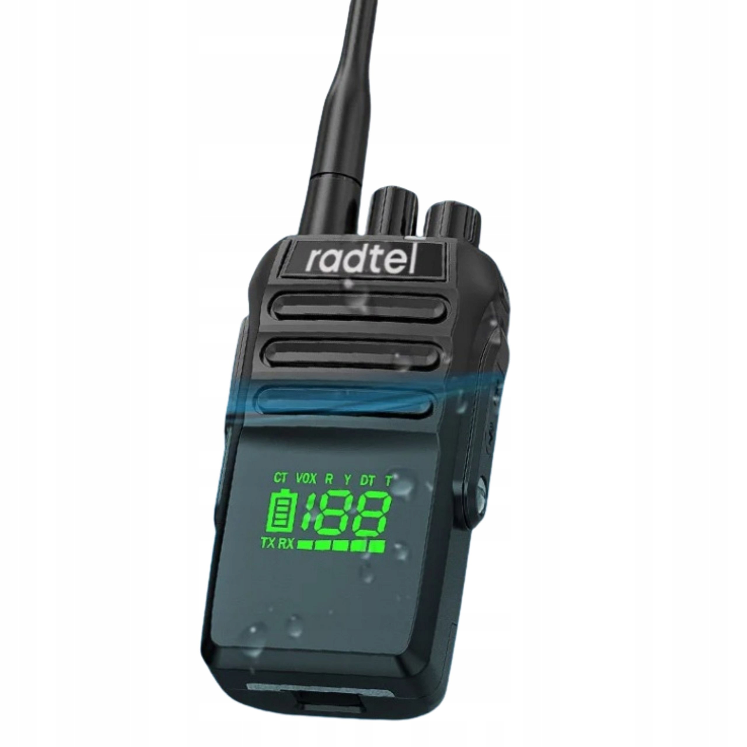 Walkie Talkie Radtel Krótkofalówka Pmr Wodoodporna Vox Antena