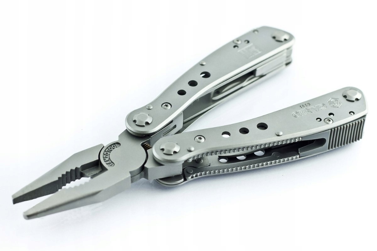 Multitool Ganzo G201 stříbrné kleště nůžky na bity ocel 440C s pouzdro