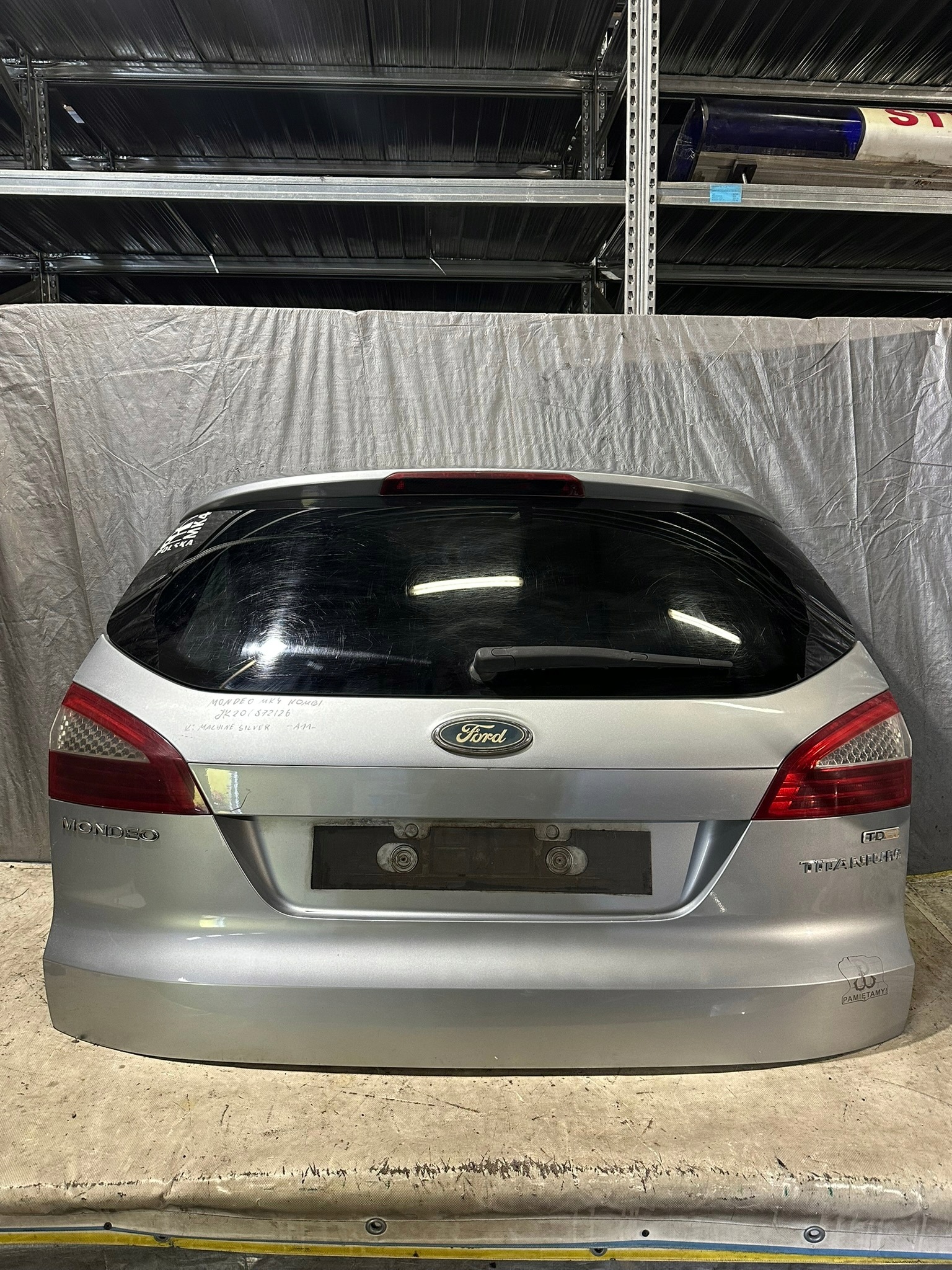 trunk door boot FORD MONDEO MK4 KOMBI 2008R. K : MACHINE SILVER