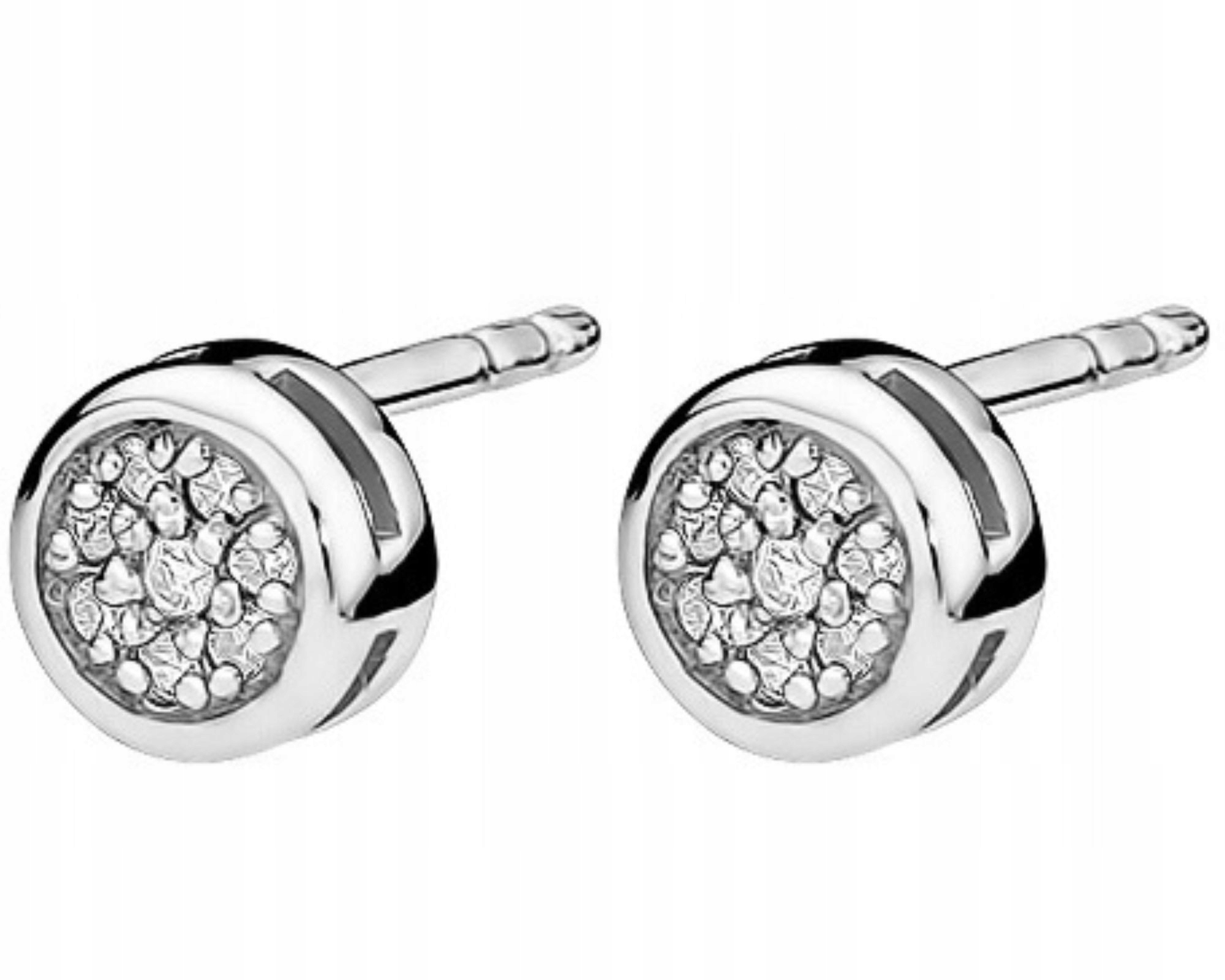 Bílé zlato náušnice s brilianty 0,09 ct vruty