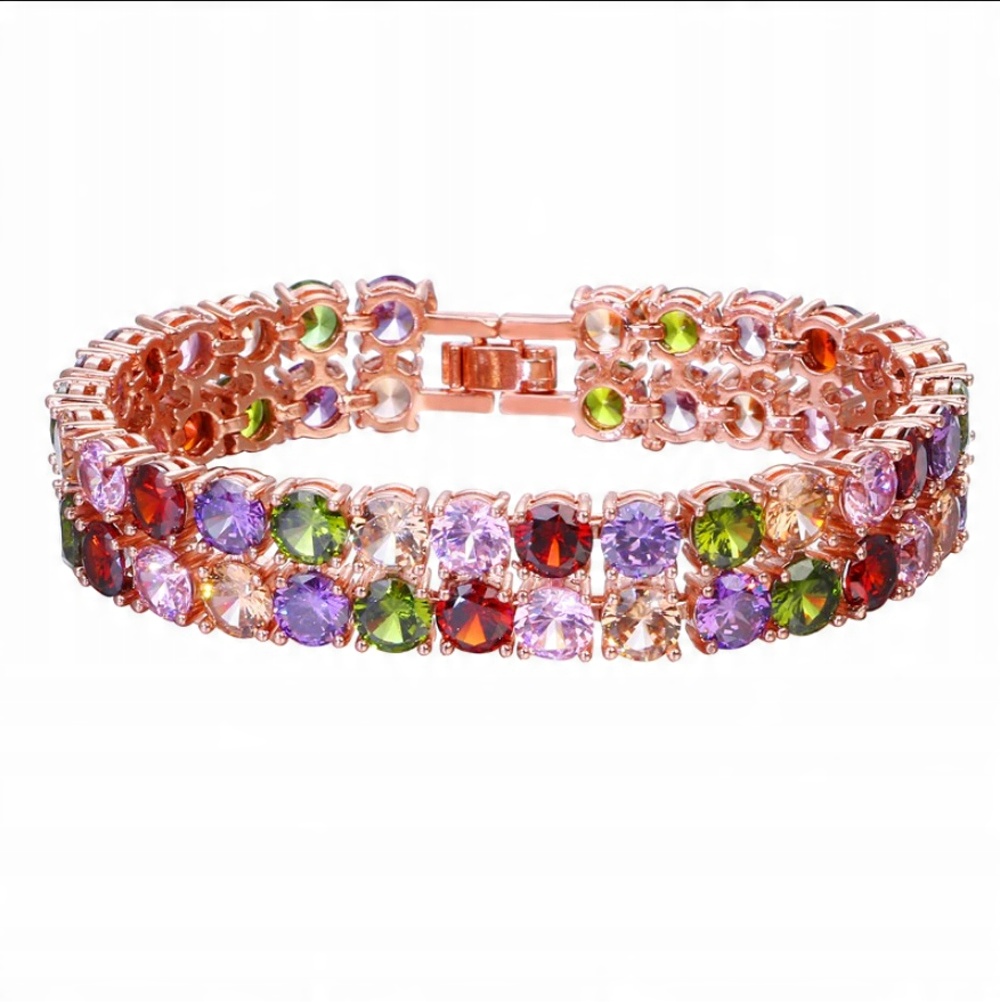 

Olśniewająca złota bransoletka Swarovski Multicolo