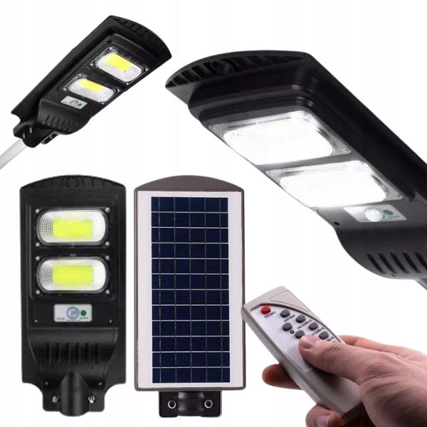 Solarna lampa Led Cob latarnia uliczna 60W czujnik ruchu i zmierzchu +pilot