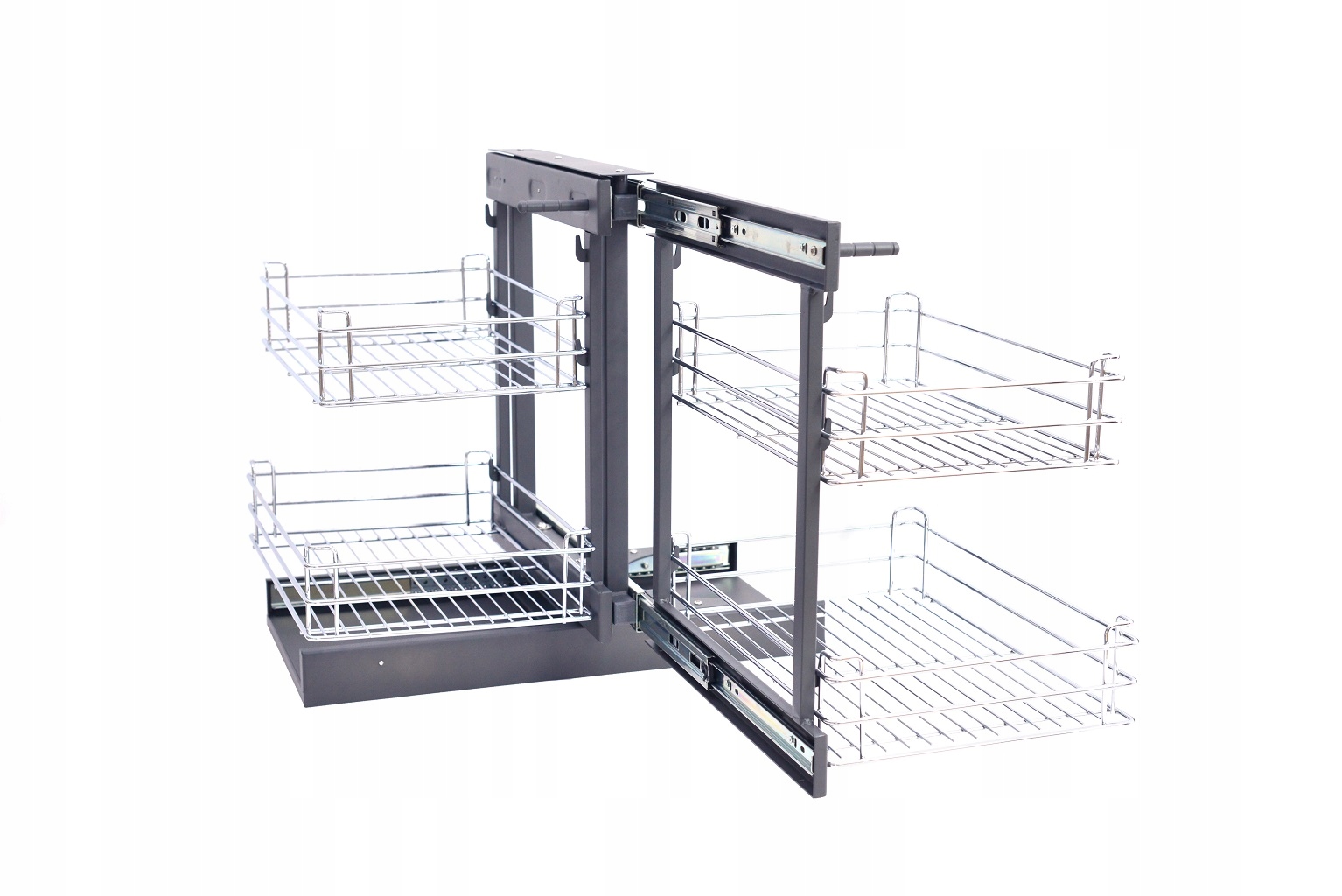 Magic Corner Oboustranný Rohový Koš 800/900 MM Antracit Chrom