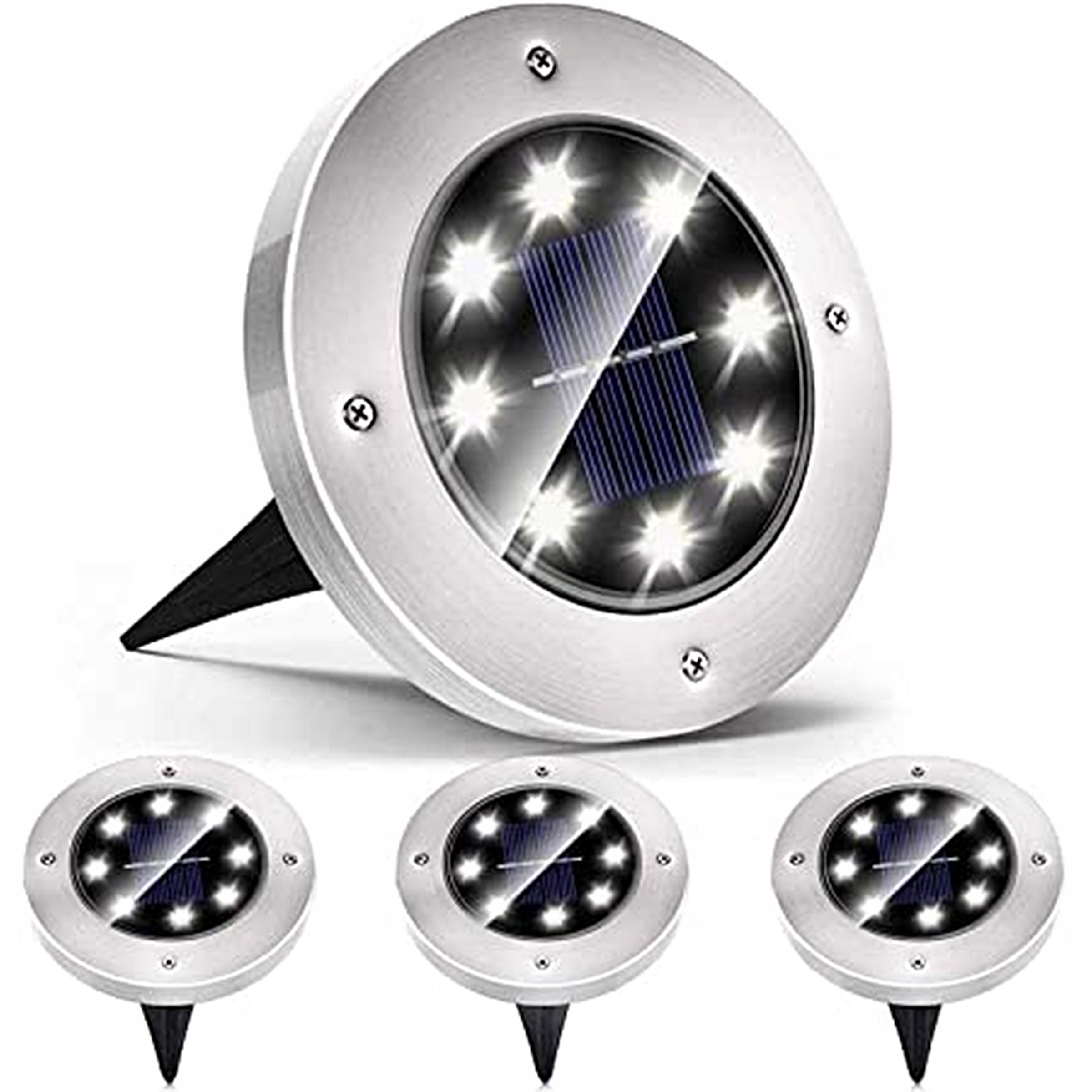 

Lampki Gruntowe 8 Led Solarne Lampa Najazdowa 4SZT