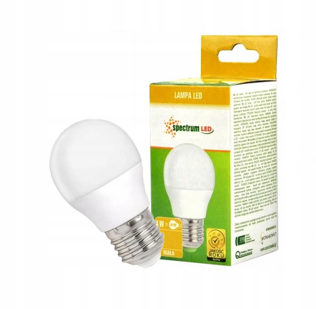 

Żarówka Led Kulka E-27 230V 4W Neutralna Spectrum