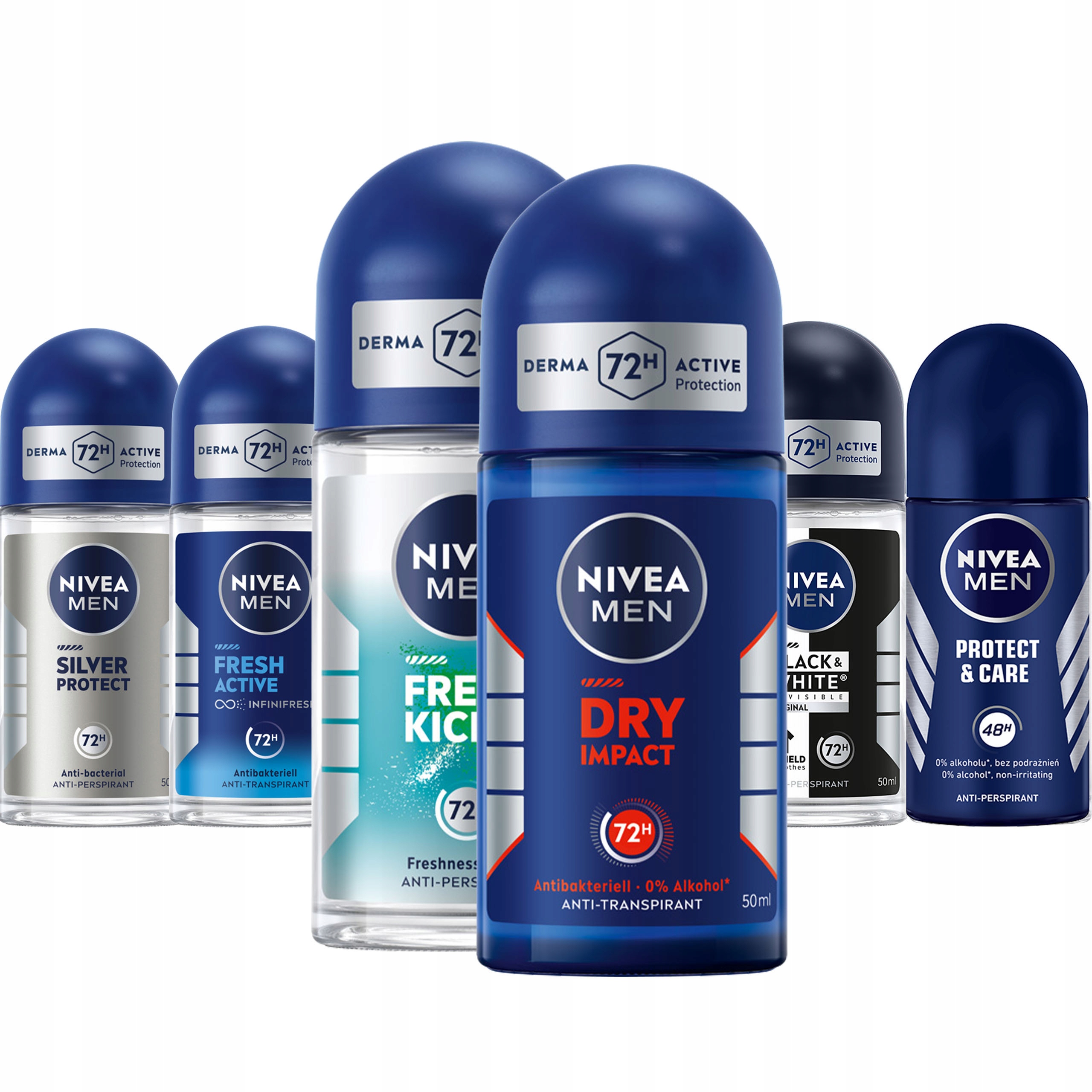 Nivea Men Antiperspirant MIX 6 x roll on 50 ml