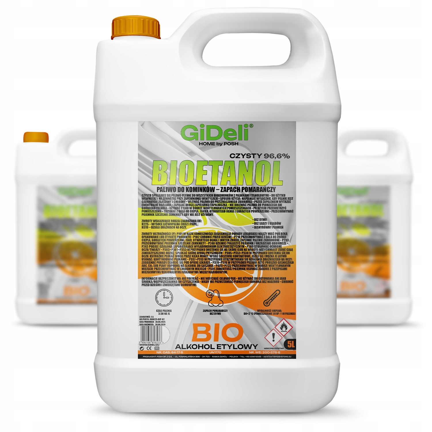Bioetanol do krbu 3 x 5 l, vůně pomeranče, biopalivo
