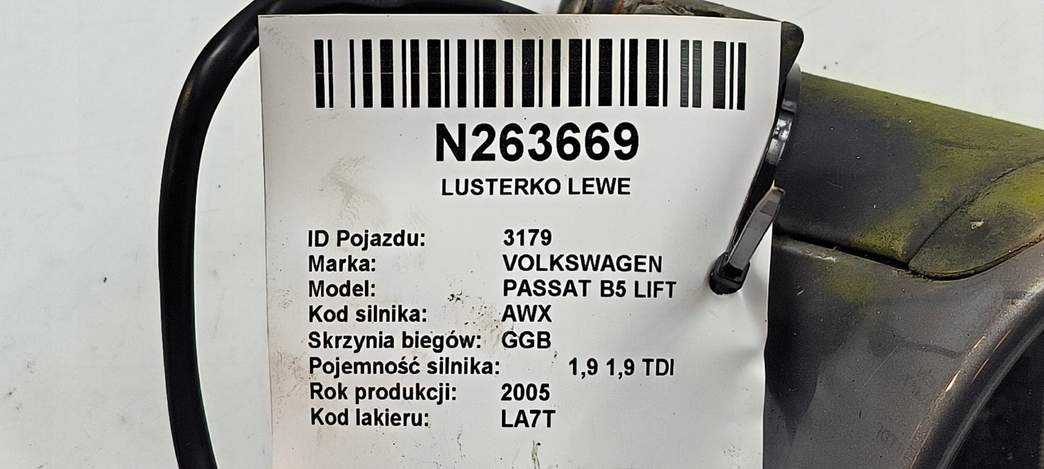 mirror left EU LA7T VOLKSWAGEN PASSAT B5 LIFT 5 PIN