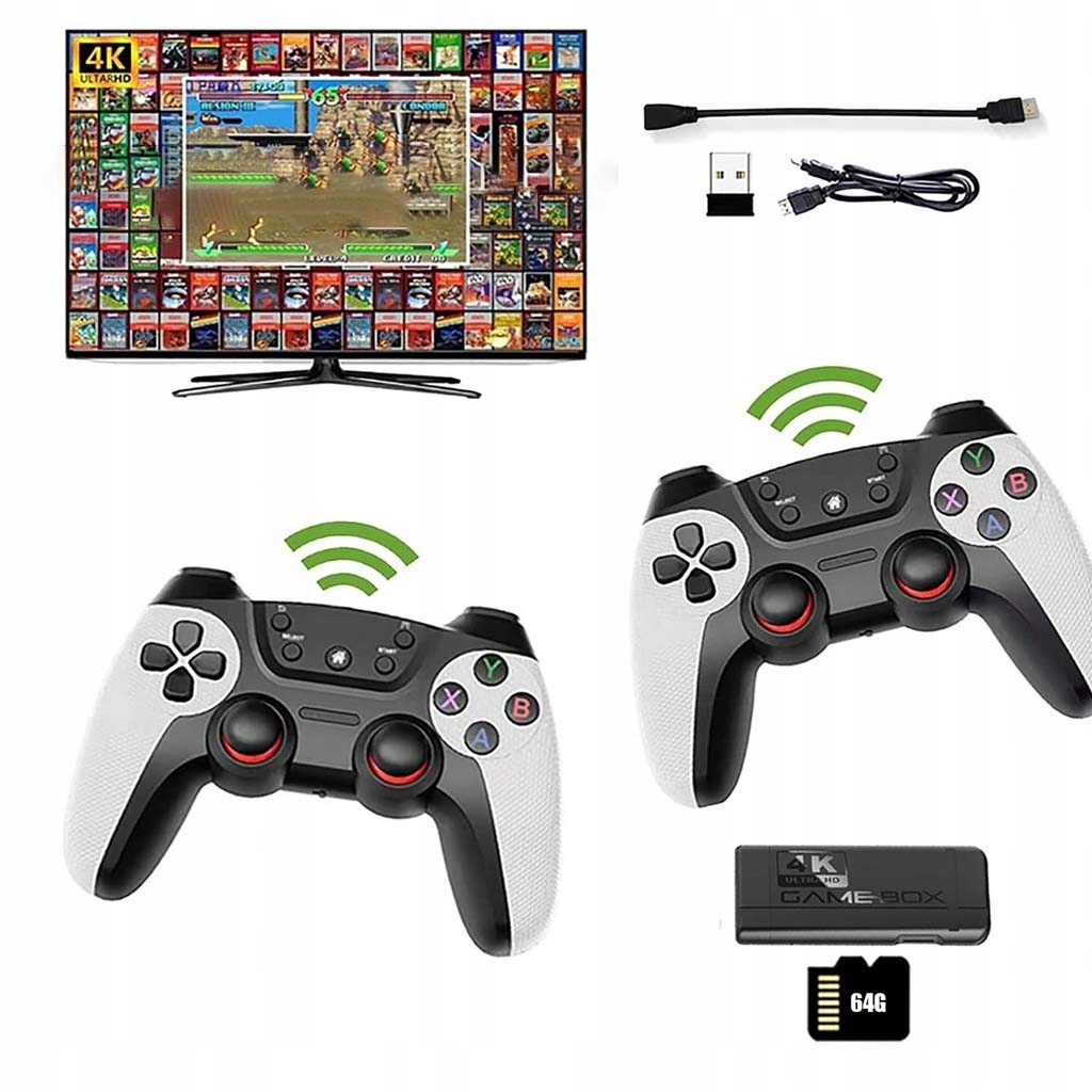 30000 Gier Bezprzewodowa Konsola Do Gier Retro K9 Wireless Joystick Dual 4K