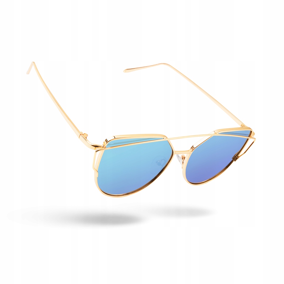 

Damskie Okulary Lustrzanki Cat Eyes Niebieskie