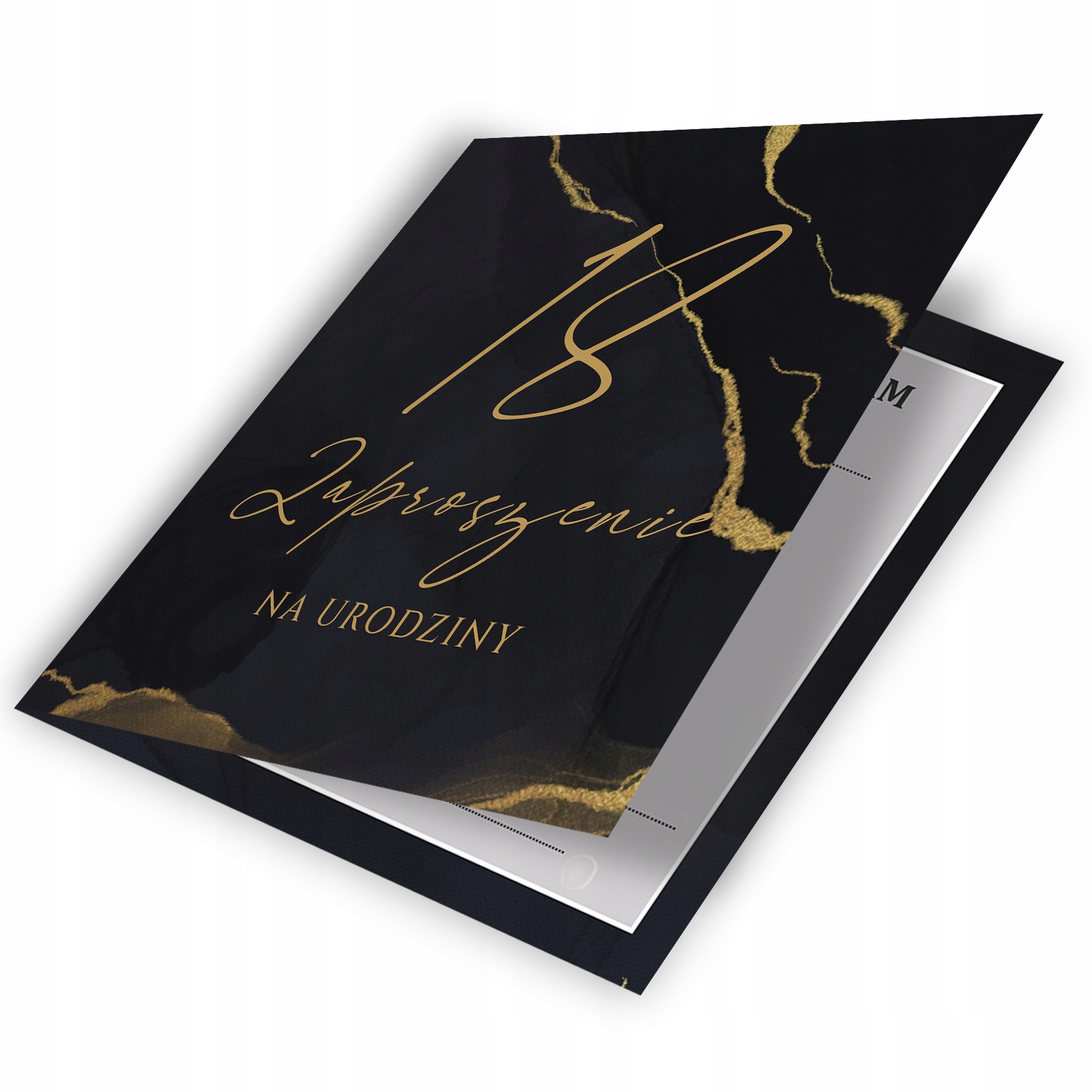 ZAPROSZENIE NA URODZINY 18 CZARNO ZŁOTE Z2 Marka PROPAGANDA