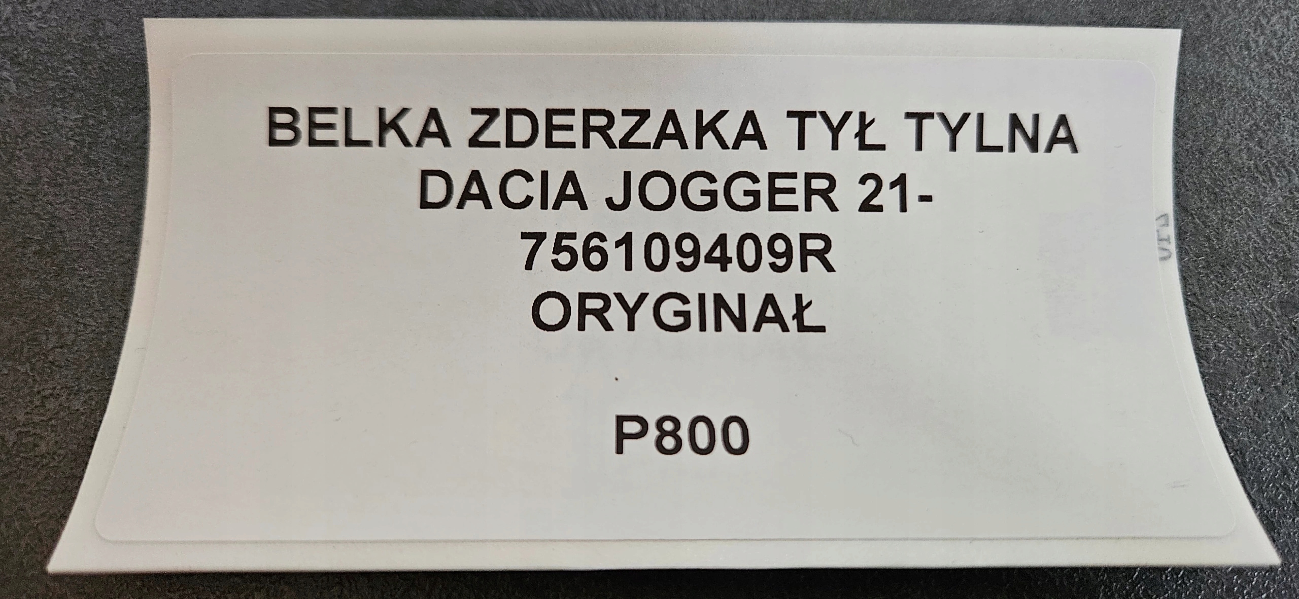 bumper support rear part rear DACIA JOGGER 21- original 756109409R