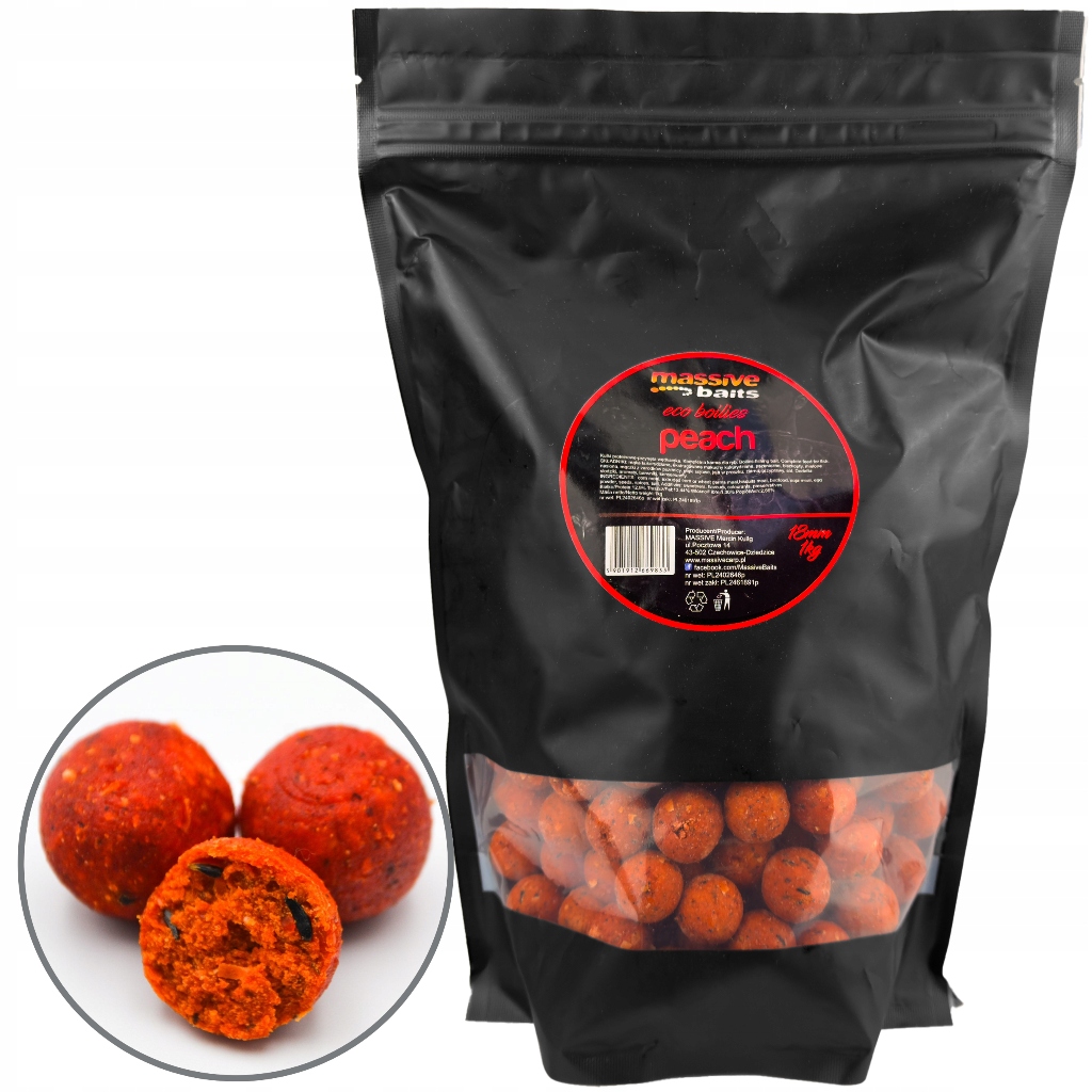 Kulki Proteinowe Na Karpia Eco Boilies Brzoskwinia Peach 18mm 1kg Massive