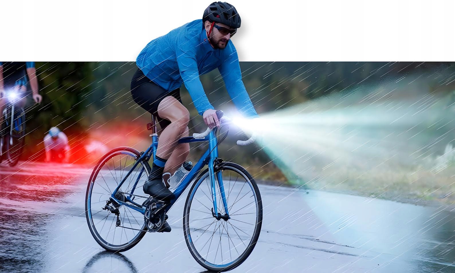 Lampka Rowerowa PRZÓD + TYŁ Do Roweru Miejskiego DO JAZDY NOCĄ MOCNA LED Kolor czarny