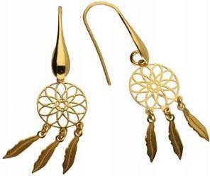 Stříbrné pozlacené náušnice 925 lapač snů 2,53 g ženské stříbro efektní