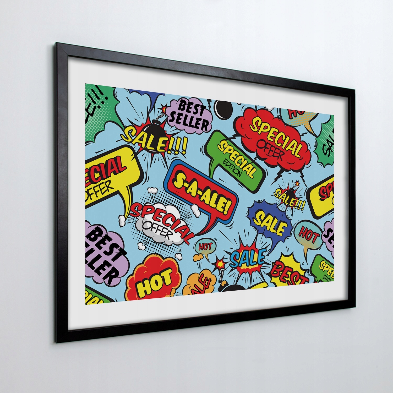 Obraz na stenu v ráme Dymky slová pop art 100x70