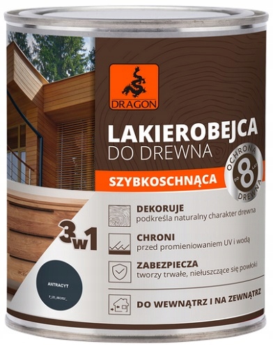 

Lakierobejca do drewna 2,5L Antracyt Dragon