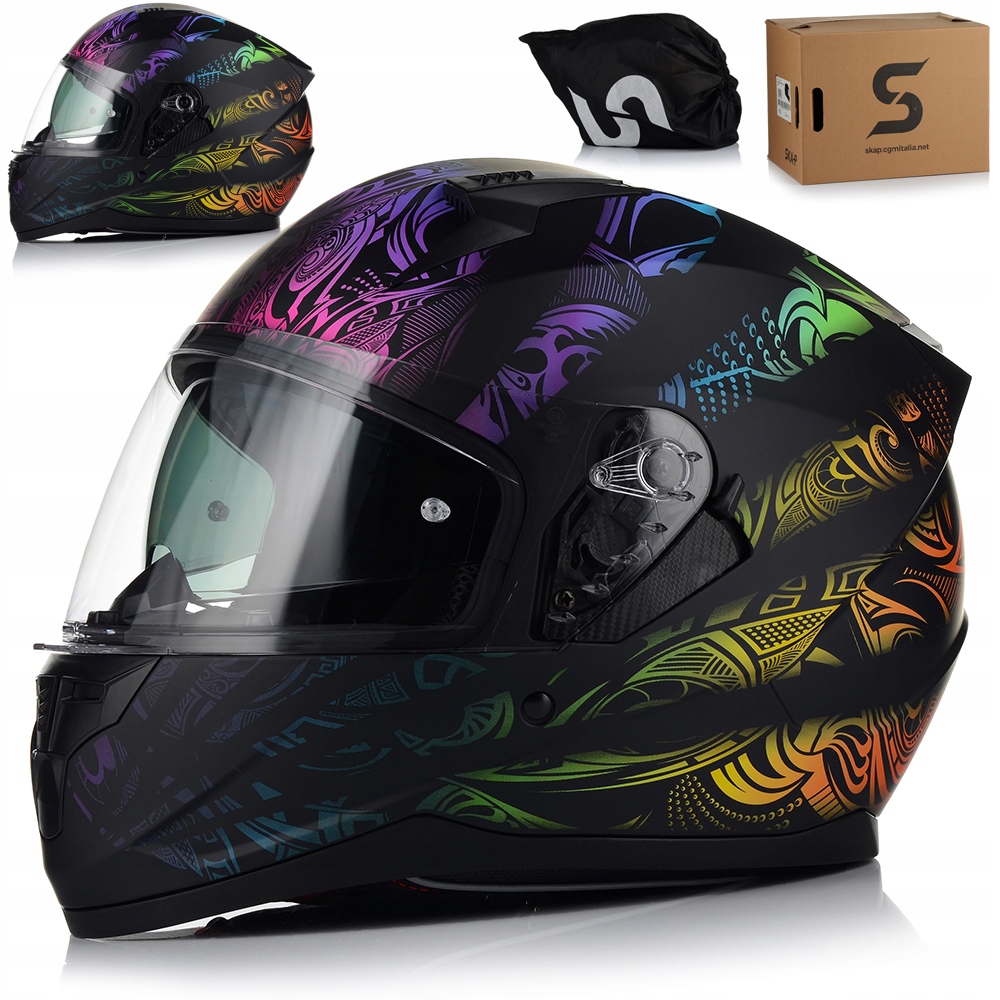 Dámska Motocyklová Prilba Ska-p 3MHA Rainbow Mat Systém Pinlock Blenda