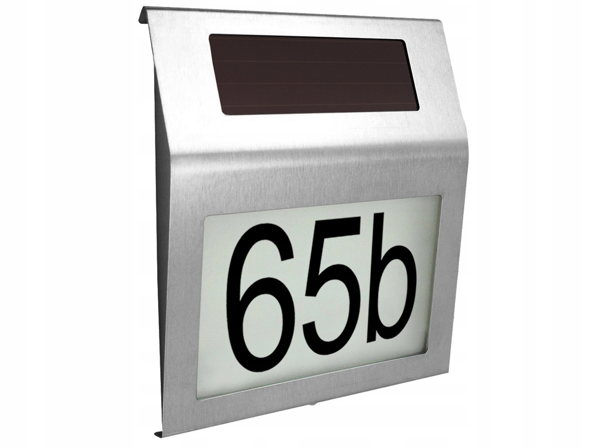 

Solarna lampa Led numer domu podświetlany metalowa